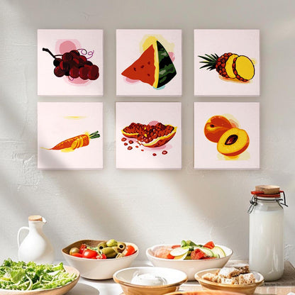 Paint by Numbers – 6 Mini Paintings | Juicy Fruit Set