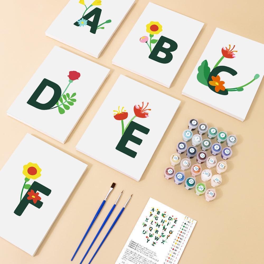 
Paint by Numbers – Alphabet Painting Kit | A to Z Floral Letters