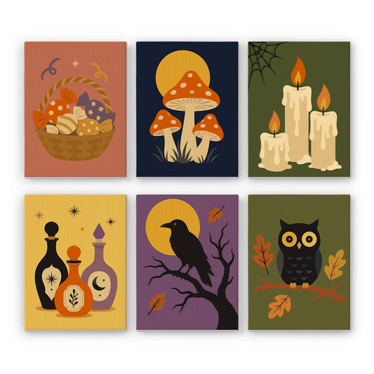 Paint by Numbers – 6 Mini Paintings | Autumn Witchcraft Still Life Set