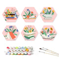 Paint by Numbers – 6 Mini Paintings | Books and Flowers Hexagons (Hexagon)
