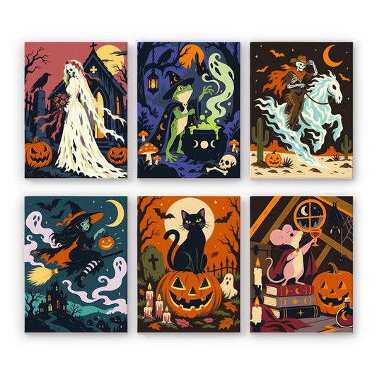 Paint by Numbers – 6 Mini Paintings | Brides and Ghosts of the Night Set