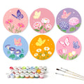 Paint by Numbers – 6 Mini Paintings | Butterflies and Blossoms (Round)
