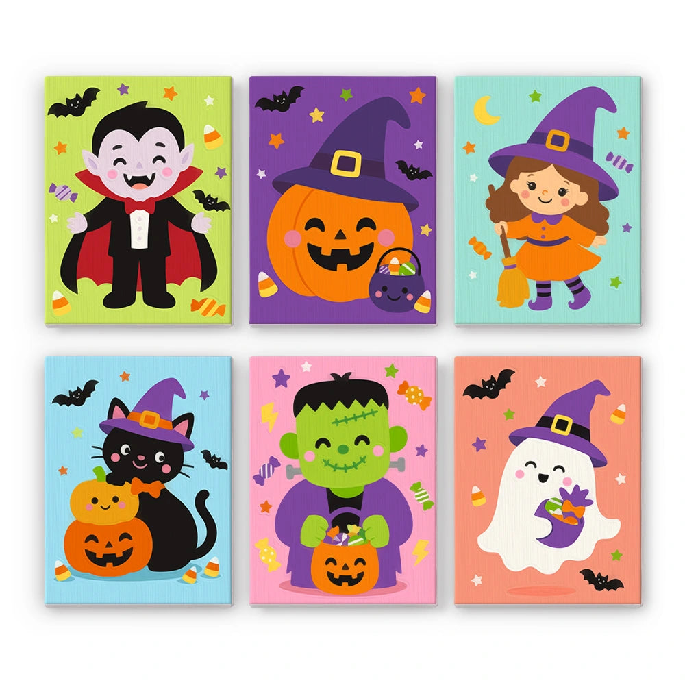 Paint by Numbers – 6 Mini Paintings | Colorful Costume Kids Set