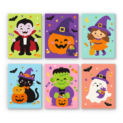 Paint by Numbers – 6 Mini Paintings | Colorful Costume Kids Set