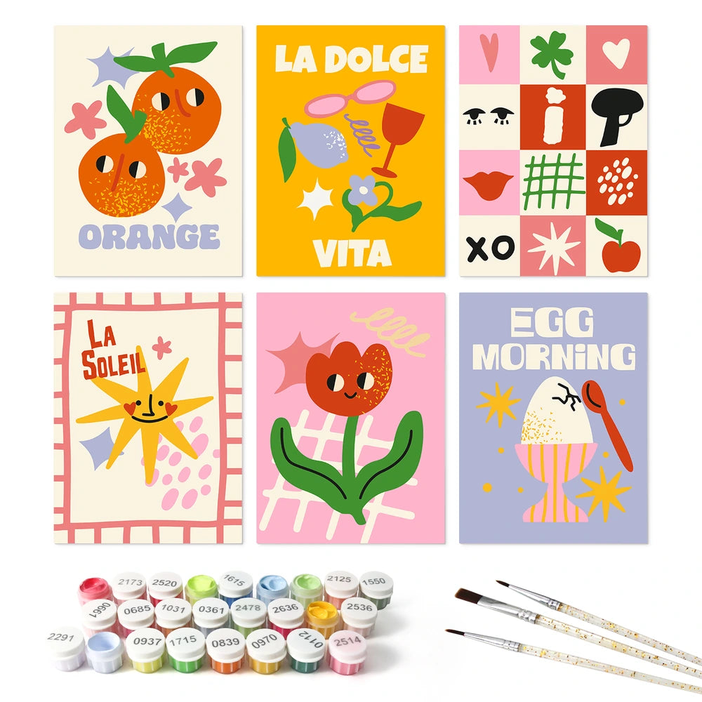 
Paint by Numbers – 6 Mini Paintings | Dolce Vita Fruit Market