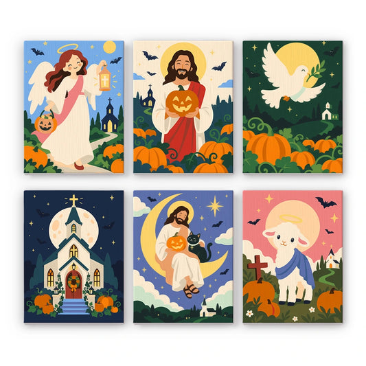 Paint by Numbers – 6 Mini Paintings | Faithful Autumn Blessings Set
