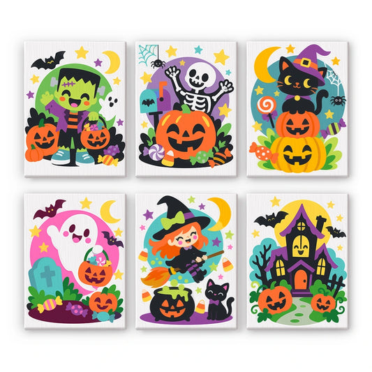 Paint by Numbers – 6 Mini Paintings | Halloween Party Pals Set