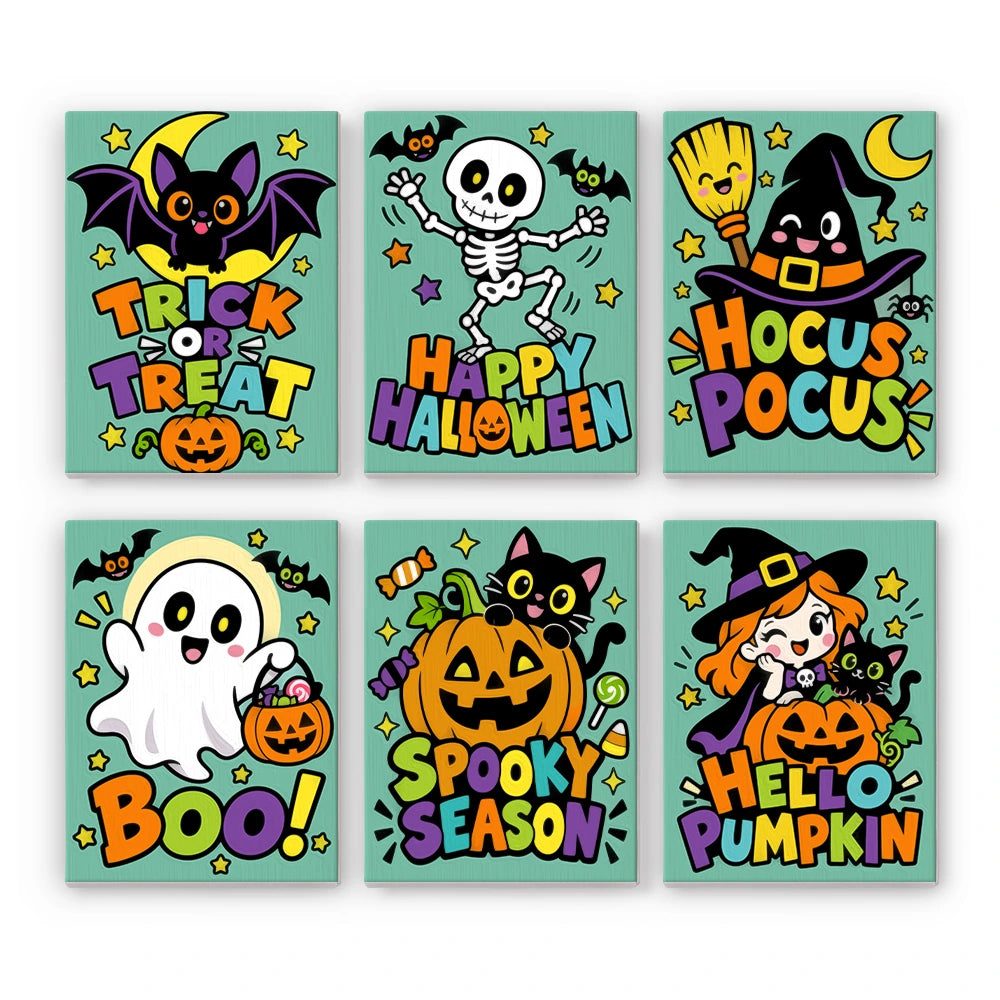 Paint by Numbers – 6 Mini Paintings | Hocus Pocus Comic Lettering Set