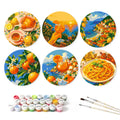 Paint by Numbers – 6 Mini Paintings | Italian Citrus Summer (Round)