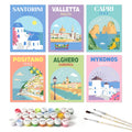 Paint by Numbers – 6 Mini Paintings | Mediterranean Travel Posters