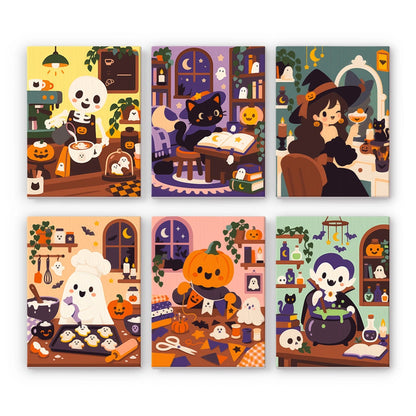 Paint by Numbers – 6 Mini Paintings | Monsters in the Kitchen Set