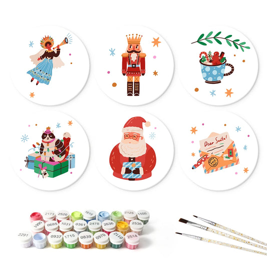 Paint by Numbers – 6 Mini Paintings | Nutcracker Ballet Scenes (Round)