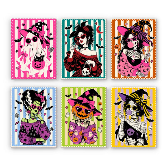 Paint by Numbers – 6 Mini Paintings | Pop Art Halloween Girls Set
