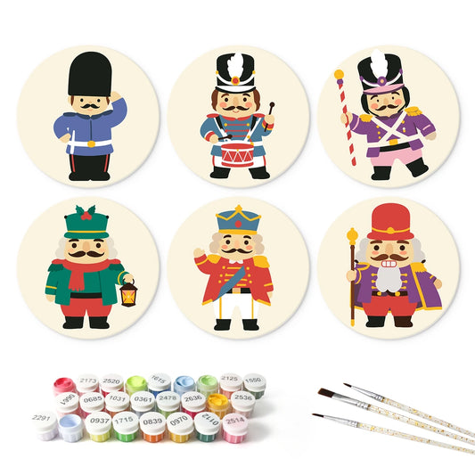 Paint by Numbers – 6 Mini Paintings | Toy Soldier Parade (Round)