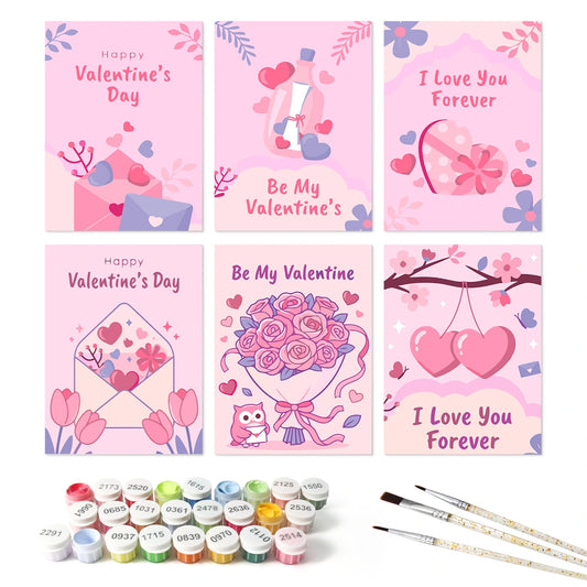 Paint by Numbers – 6 Mini Paintings | Valentine's Love Letters