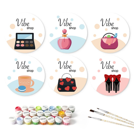 Paint by Numbers – 6 Mini Paintings | Vibe Shop Essentials (Round)