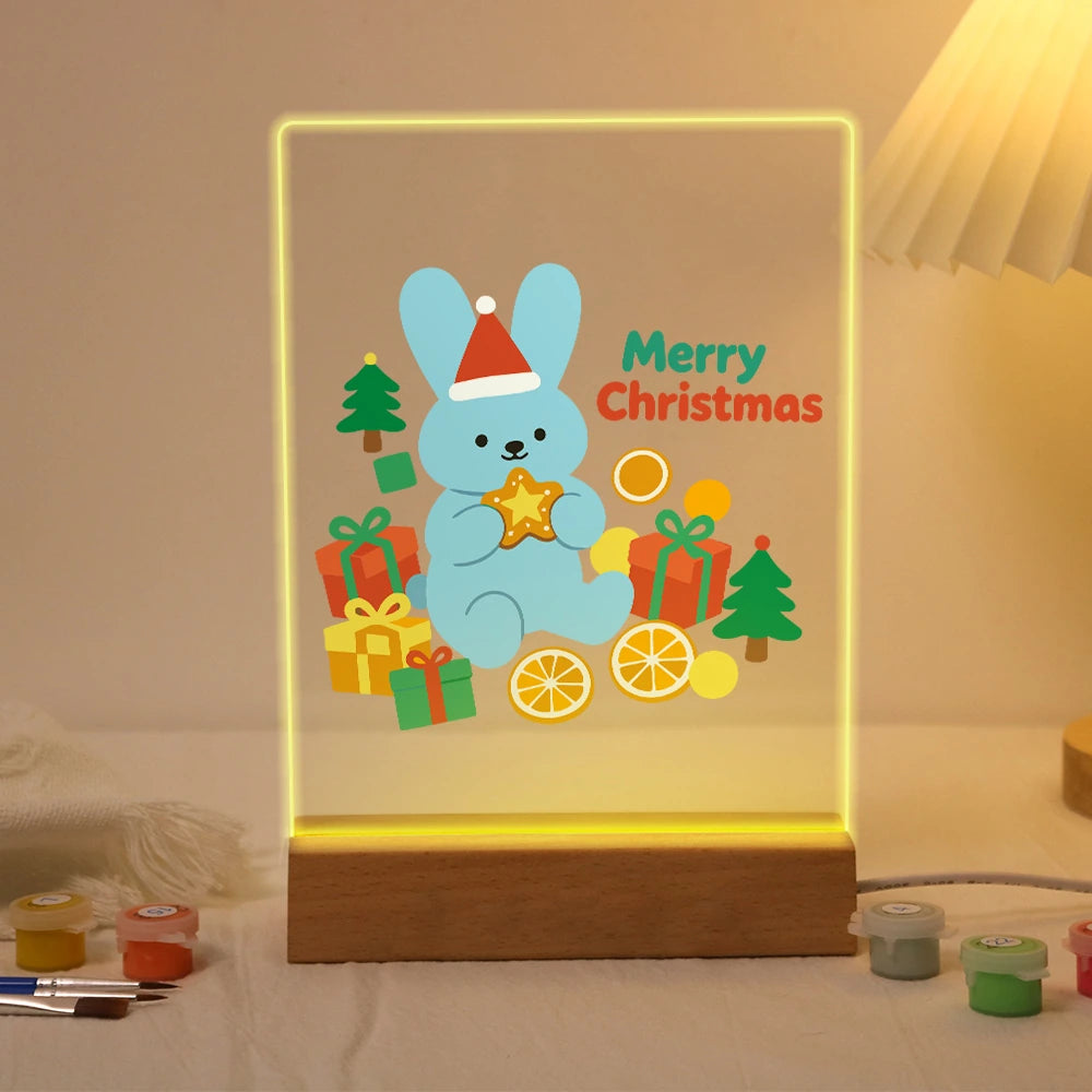 Paint by Numbers - Christmas Light | Blue Bunny with a Golden Star