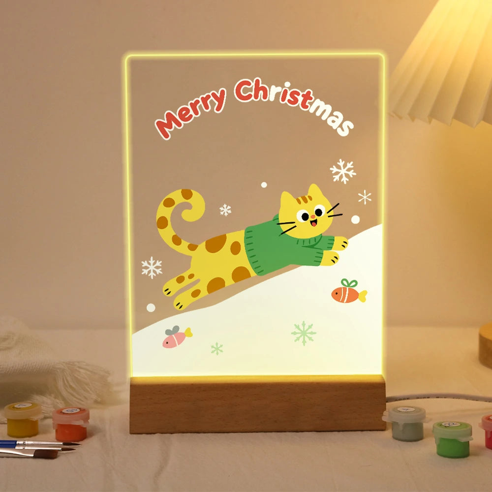 
Paint by Numbers - Christmas Light | Cat Sledding down the Hill