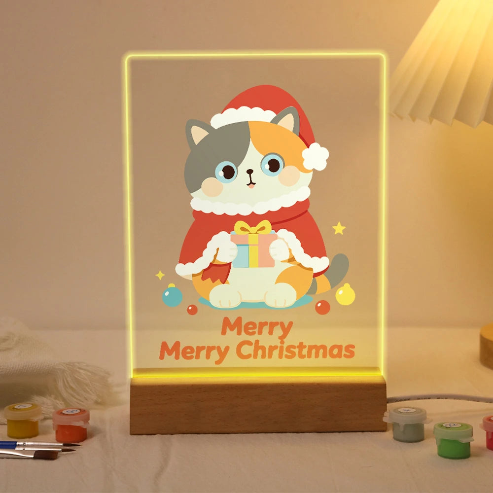 
Paint by Numbers - Christmas Light | Cat in a Santa Cape