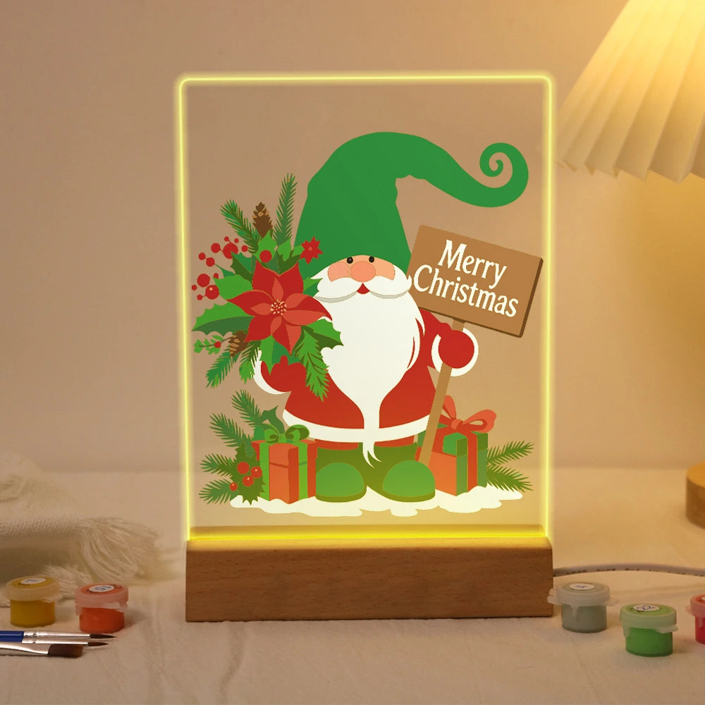 
Paint by Numbers - Christmas Light | Christmas Gnome with Poinsettia