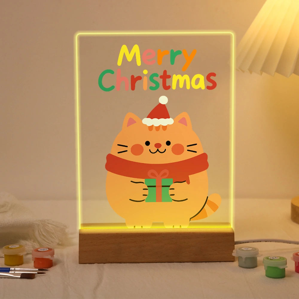 
Paint by Numbers - Christmas Light | Chubby Cat with a Present