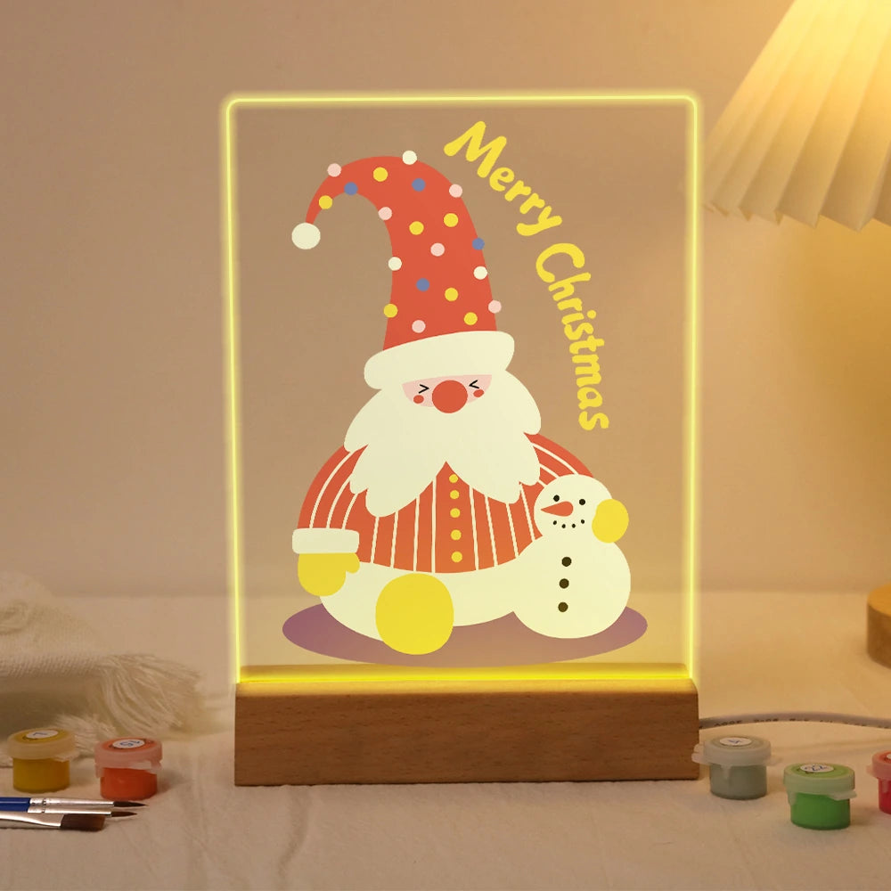 Paint by Numbers - Christmas Light | Cozy Gnome with Tiny Snowman