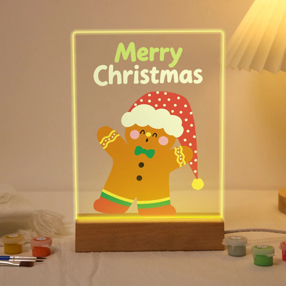 Paint by Numbers - Christmas Light | Gingerbread Man in a Santa Hat