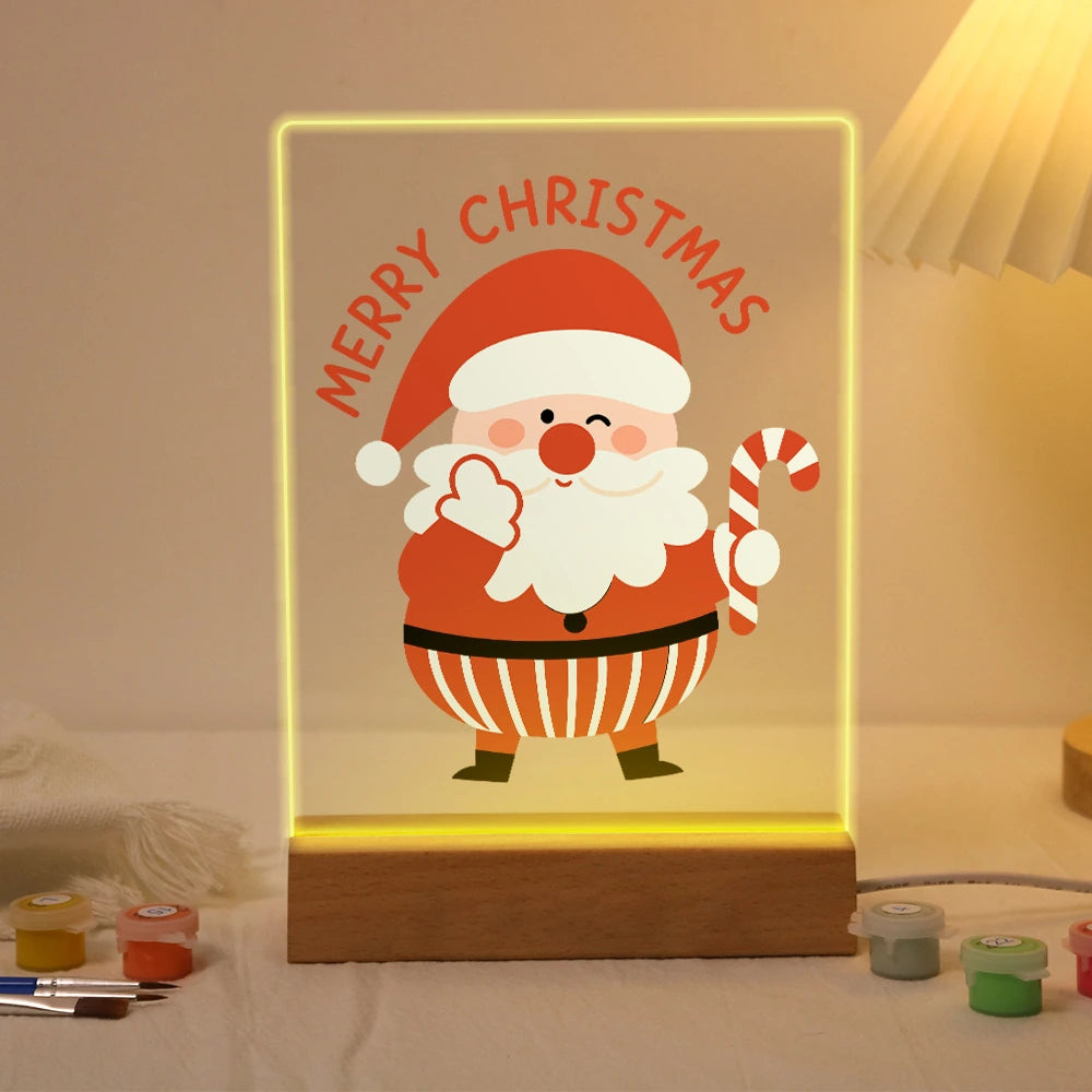 
Paint by Numbers - Christmas Light | Jolly Santa with Candy Cane