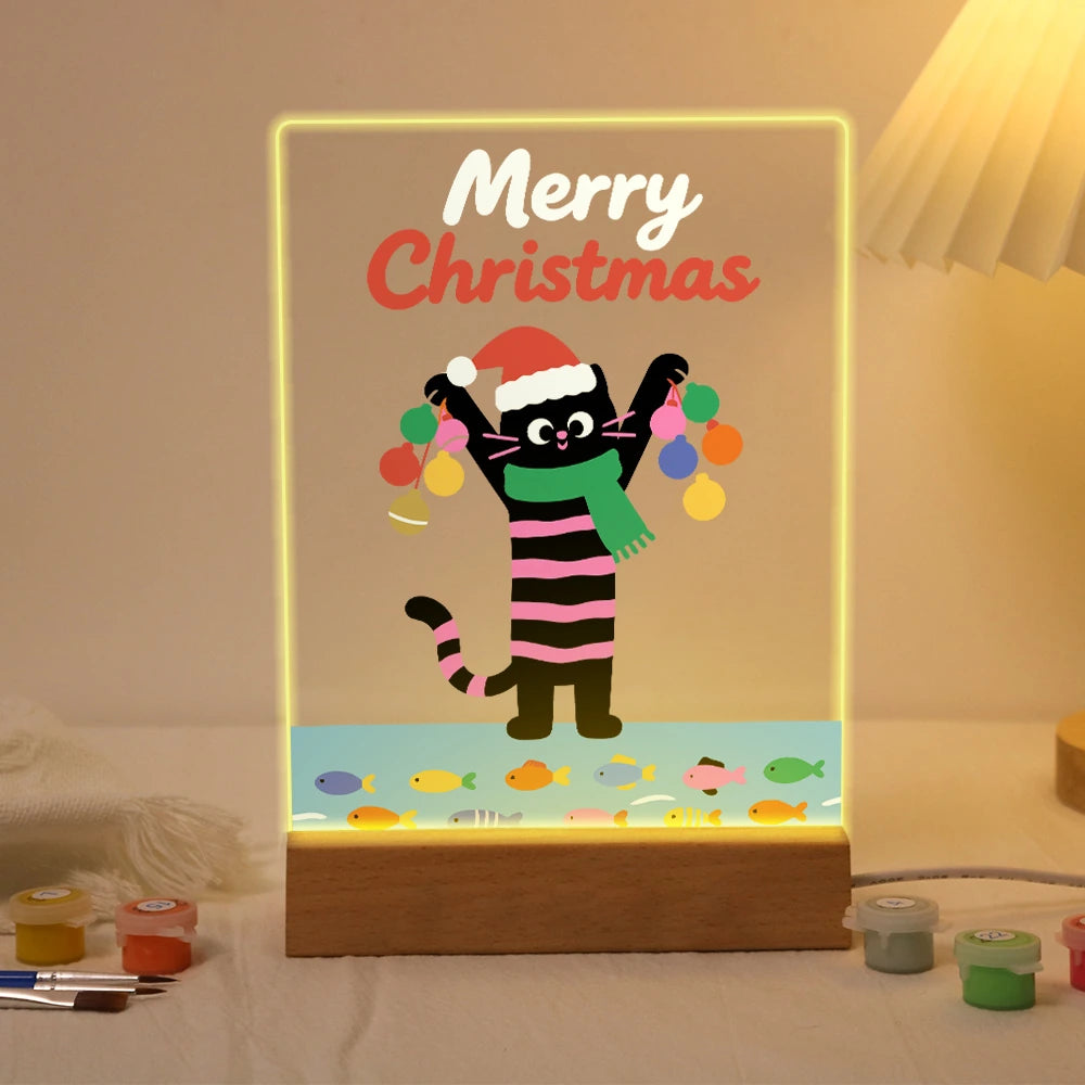 
Paint by Numbers - Christmas Light | Playful Cat with Baubles