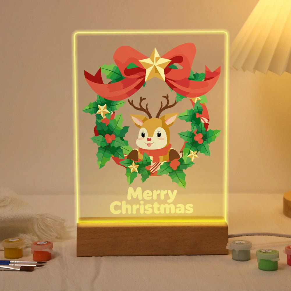 
Paint by Numbers - Christmas Light | Reindeer Christmas Wreath