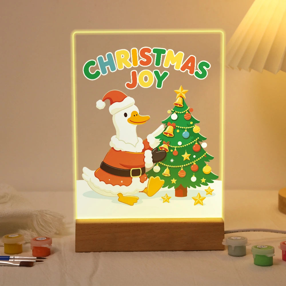 Paint by Numbers - Christmas Light | Santa Duck Decorating the Tree