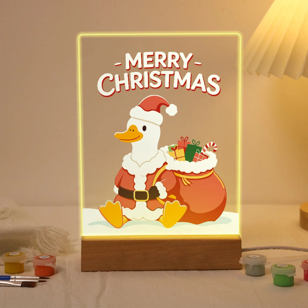 
Paint by Numbers - Christmas Light | Santa Duck with a Red Sack