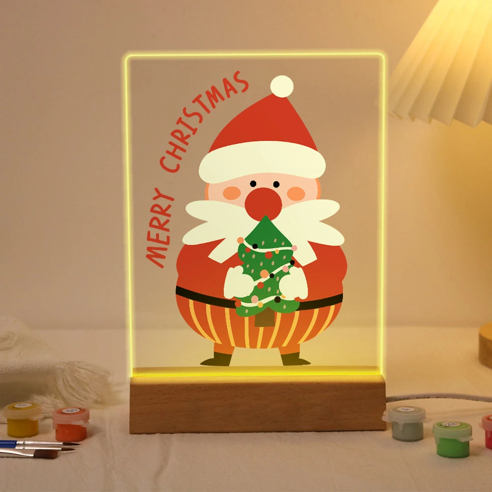 
Paint by Numbers - Christmas Light | Santa Hugging a Little Tree