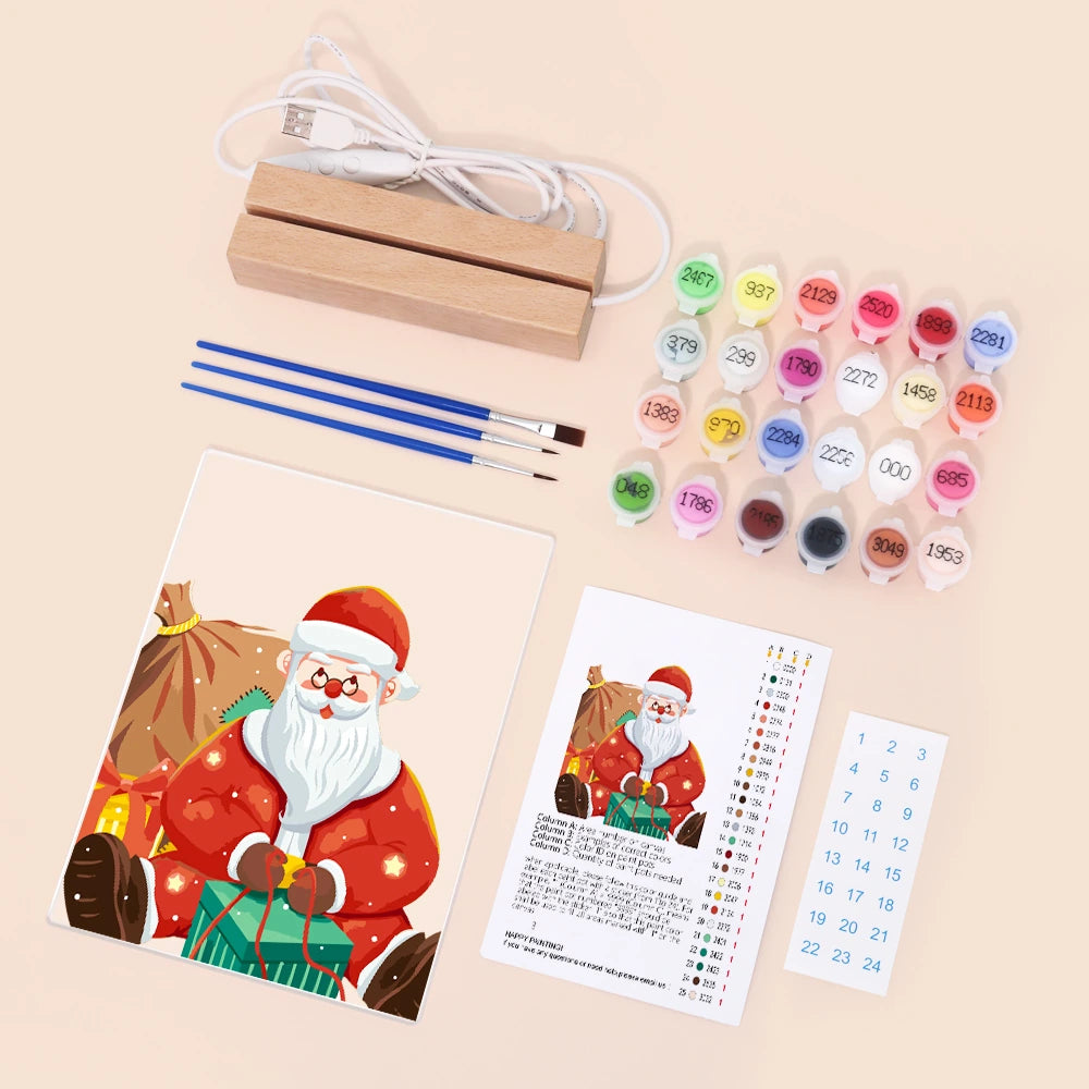
Paint by Numbers - Christmas Light | Santa Resting with Presents