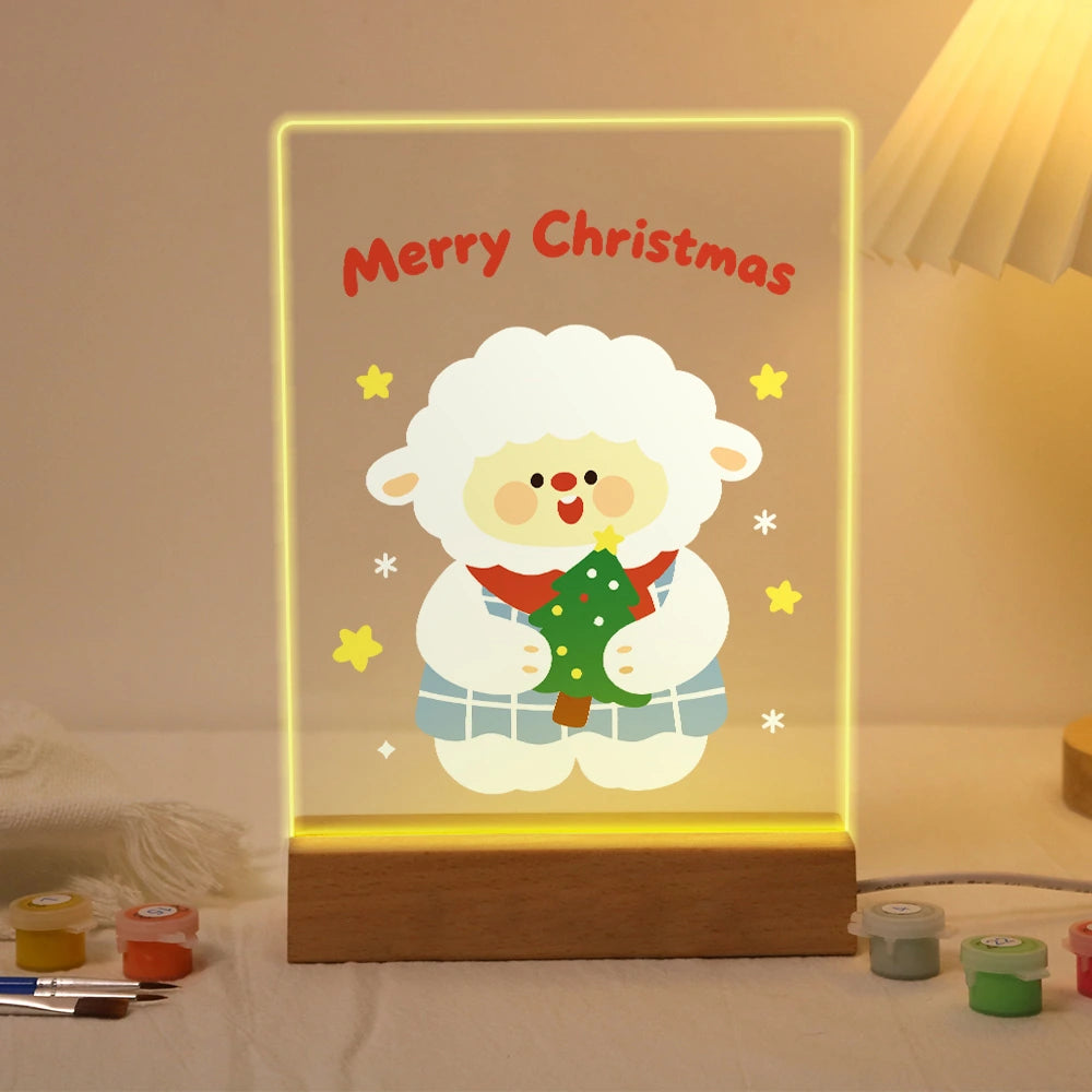 Paint by Numbers - Christmas Light | Sheep Holding a Christmas Tree