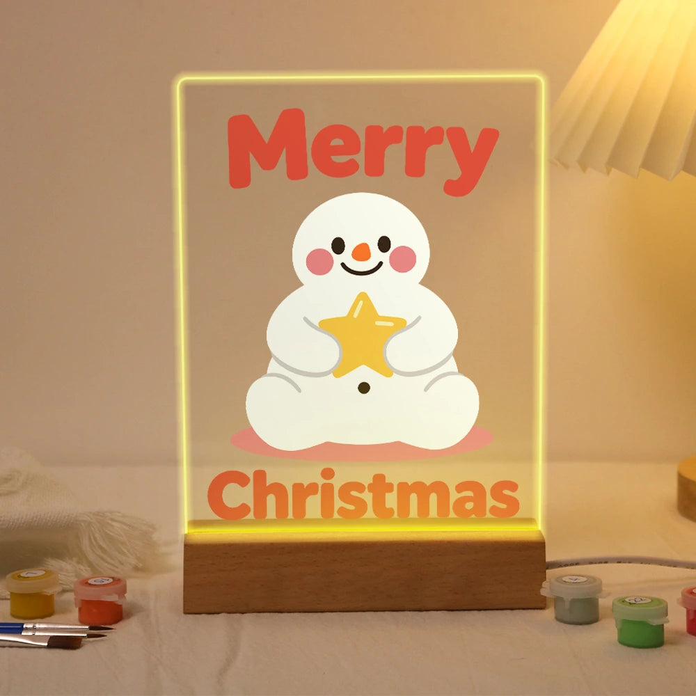 
Paint by Numbers - Christmas Light | Snowman Holding a Star