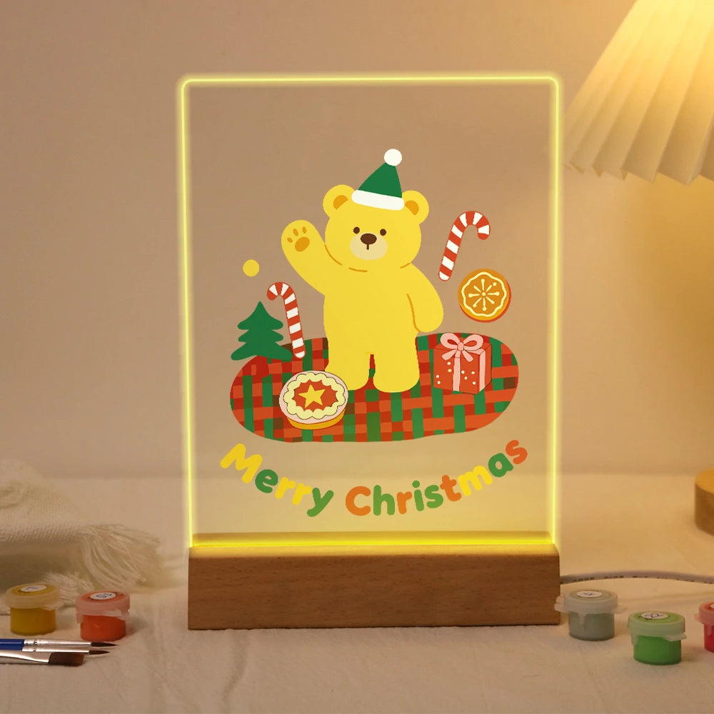 
Paint by Numbers - Christmas Light | Waving Teddy on a Log