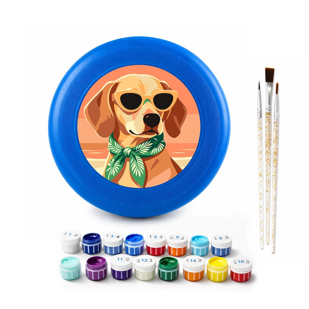 
Paint by Numbers - Frisbee | Beach Dog in Sunglasses