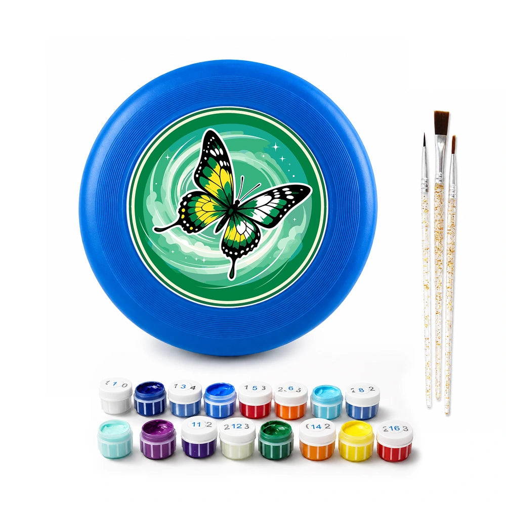 Paint by Numbers - Frisbee | Butterfly on Green Swirl