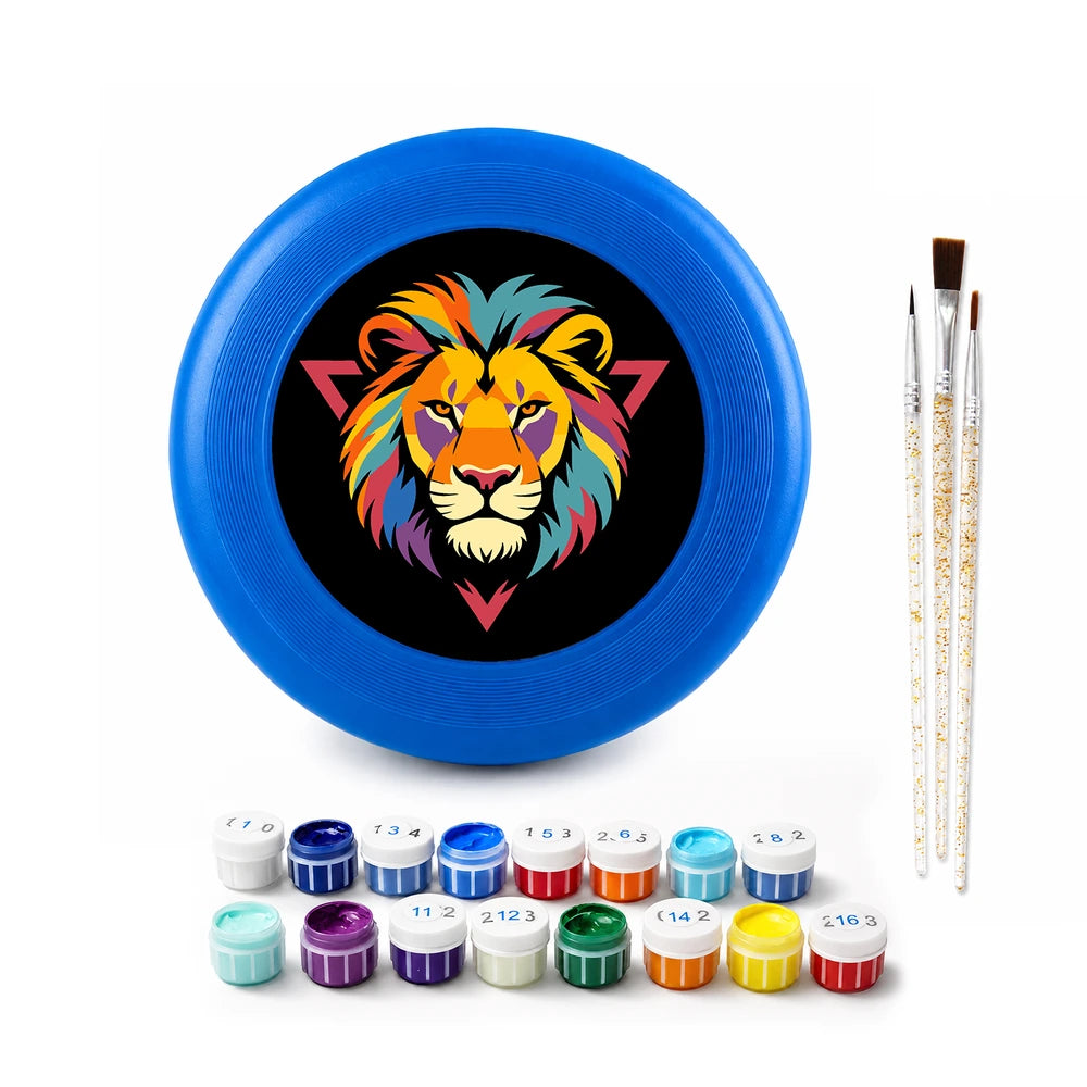 
Paint by Numbers - Frisbee | Colorful Lion Emblem