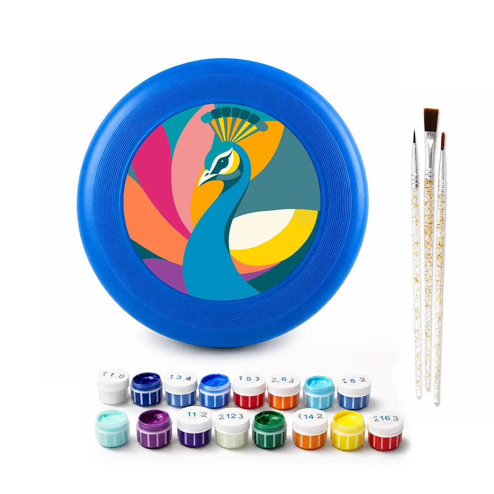 
Paint by Numbers - Frisbee | Colorful Peacock