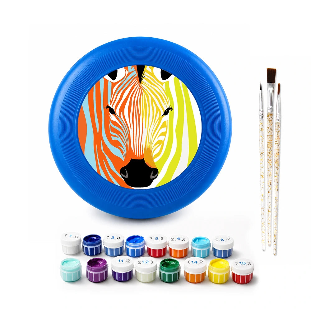 Paint by Numbers - Frisbee | Colorful Zebra Face
