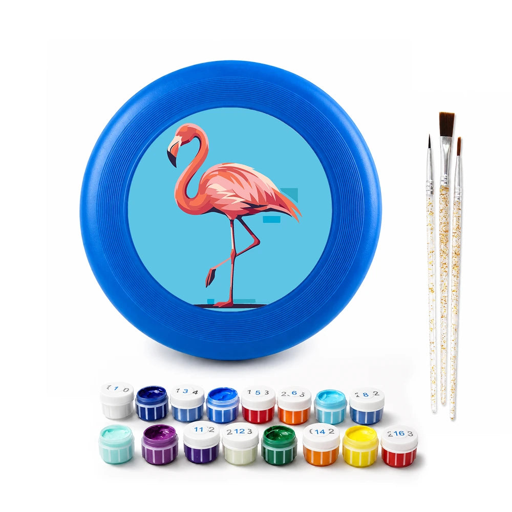 
Paint by Numbers - Frisbee | Flamingo on Blue
