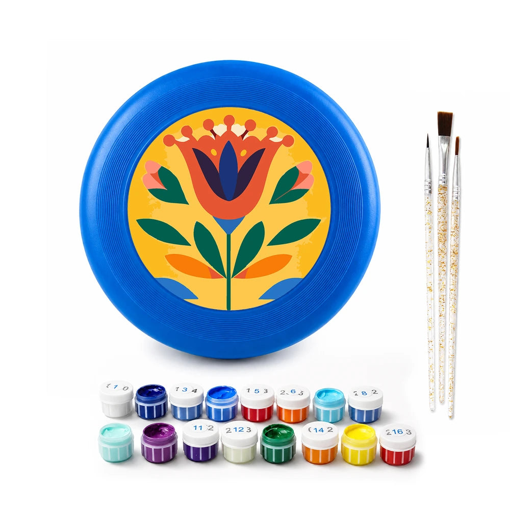 
Paint by Numbers - Frisbee | Folk Tulip in Yellow