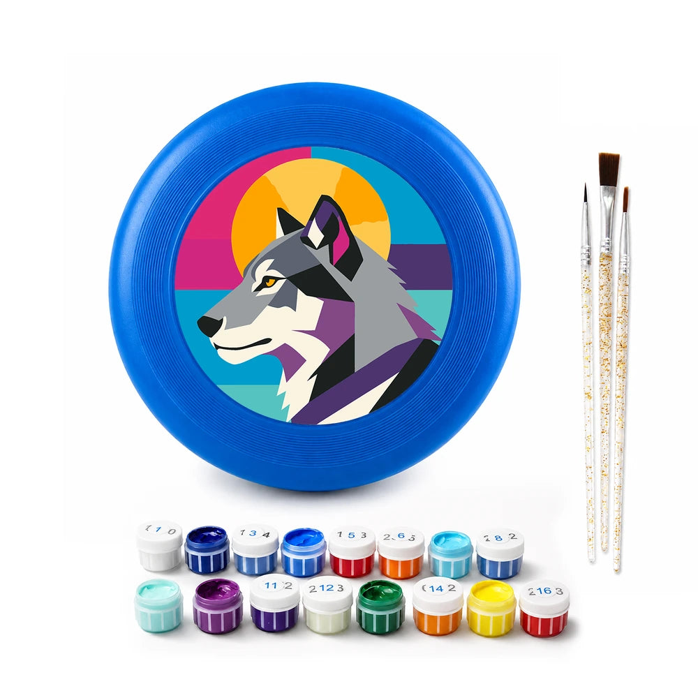Paint by Numbers - Frisbee | Geometric Wolf Head