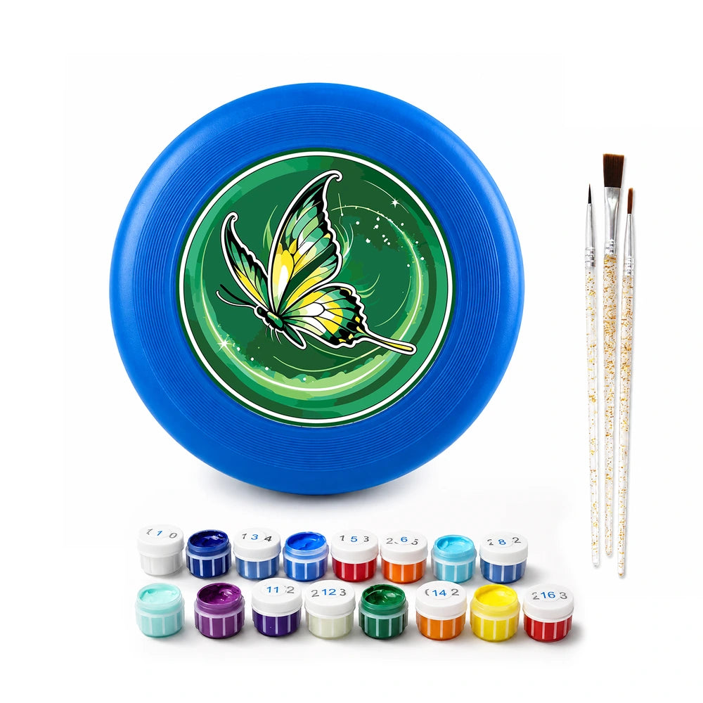 
Paint by Numbers - Frisbee | Golden Butterfly on Green