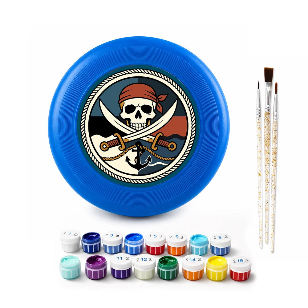 Paint by Numbers - Frisbee | Pirate Skull and Swords