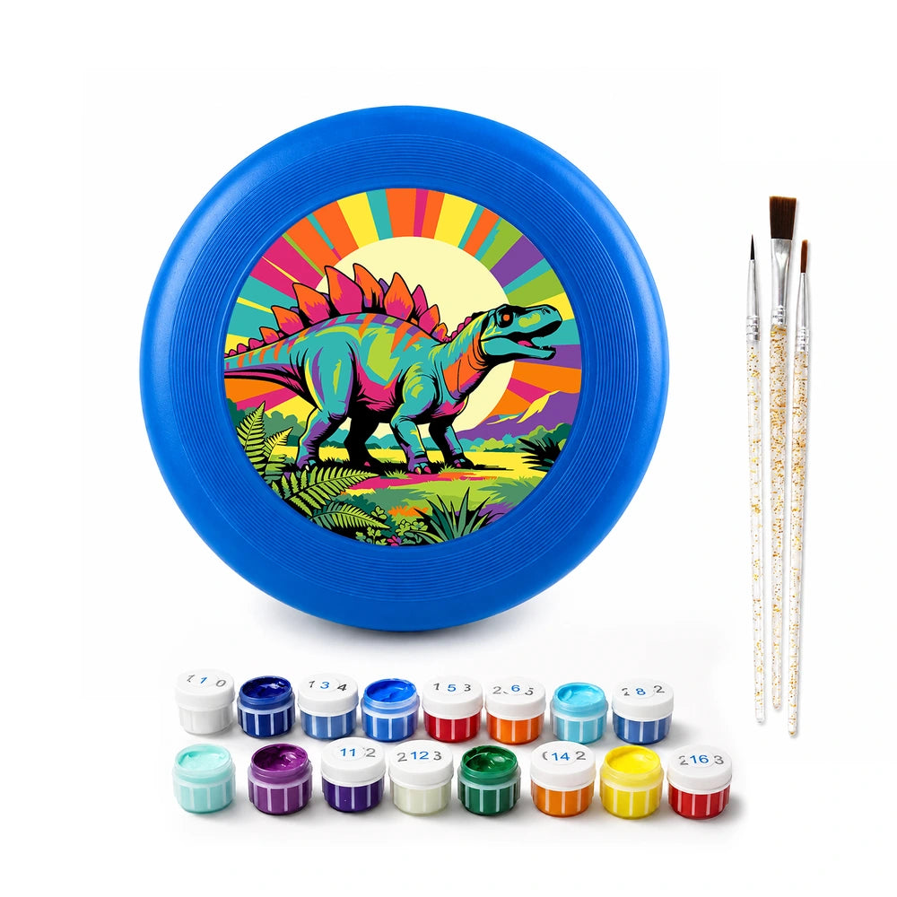 
Paint by Numbers - Frisbee | Rainbow Stegosaurus