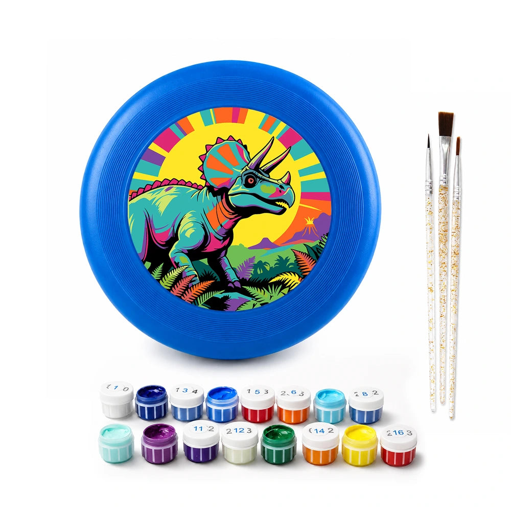 
Paint by Numbers - Frisbee | Rainbow Triceratops