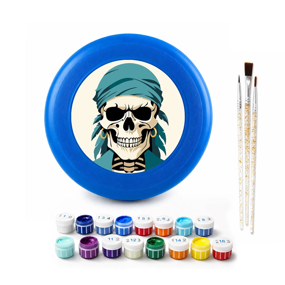 
Paint by Numbers - Frisbee | Skull in a Teal Bandana